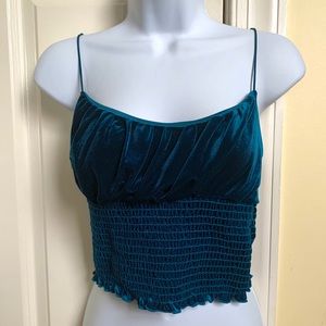 Urban Outfitters Ruched Velvet Crop Top